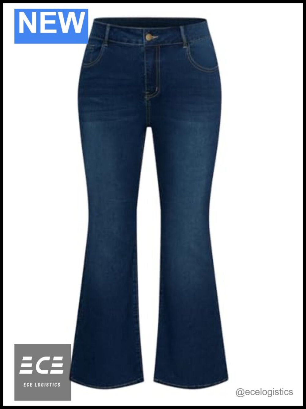 Plus Size High Waist Flared Wide Leg Stretchy Denim Jeans